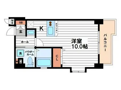 ディナスティ堺筋本町(1K/6階)の間取り写真