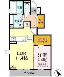 フォアモスト(1LDK/1階)の間取り写真