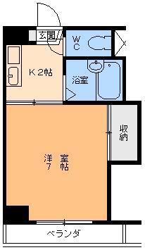 エクレール味酒(1K/2階)の間取り写真