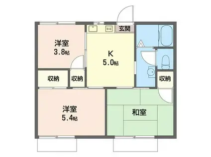 アムールハイツ伊勢原C(3K/1階)の間取り写真