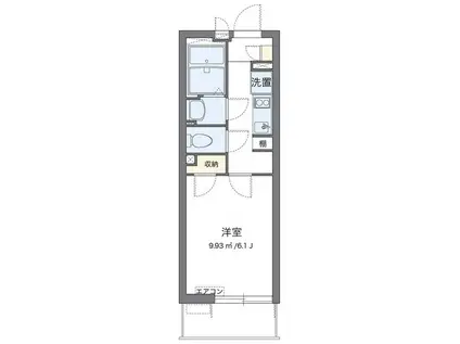 クレイノフルール(1K/1階)の間取り写真