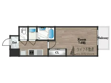 ブランシエスタ森ノ宮(1K/9階)の間取り写真