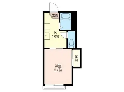 ベルハイツ(1K/1階)の間取り写真