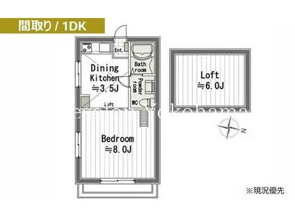 ザ・浅間台(1DK/2階)の間取り写真