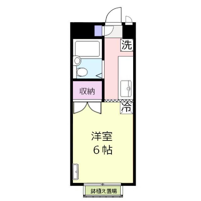 第2丸山シャンテ(ワンルーム/1階)の間取り写真