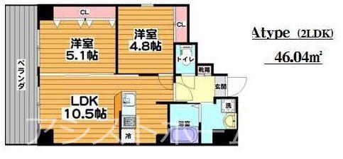 SENA HILLS堺(2LDK/4階)の間取り写真