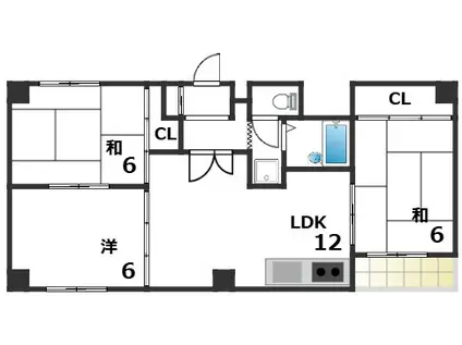 メゾン・ド・上高丸A棟(3LDK/2階)の間取り写真