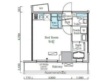 レジディア九段下II(ワンルーム/5階)の間取り写真