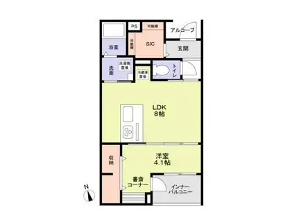 マナ港南(1LDK/3階)の間取り写真