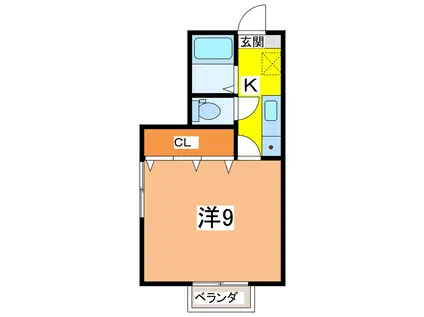 LIGHT CORPO(1K/2階)の間取り写真