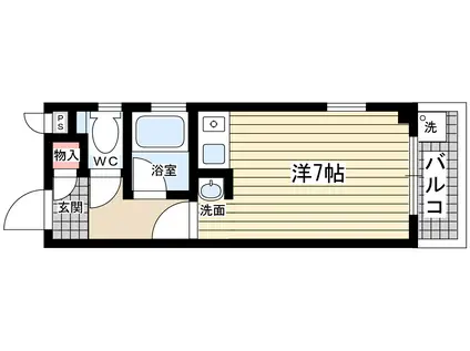 ピア門戸(ワンルーム/2階)の間取り写真