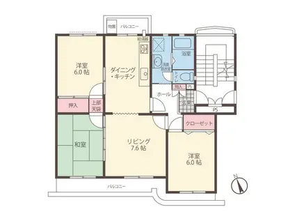 湘南小糸第一第2号棟(3LDK/5階)の間取り写真