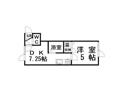 ハウスオブユース(1DK/2階)の間取り写真