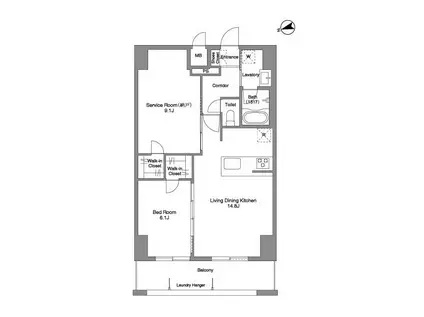 PRIMA STELLA プリマステラ(1SLDK/13階)の間取り写真