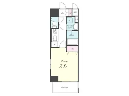 メディオ リオ 市川(1K/7階)の間取り写真