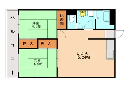 第1堺ビル(2LDK/3階)の間取り写真