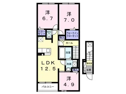 イースト メゾン(3LDK/2階)の間取り写真