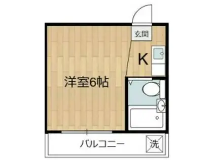 カスティル松葉(ワンルーム/4階)の間取り写真