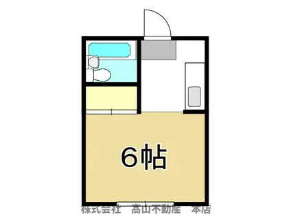 コーポしらいし B(1K/2階)の間取り写真