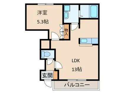 オレンジハイム水尻I(1LDK/1階)の間取り写真