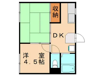 コーポMT3(2DK/1階)の間取り写真