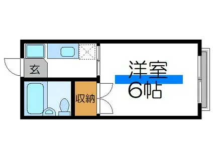 ホトコーポB1(1K/2階)の間取り写真