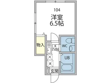 ルクソール狛江(1K/1階)の間取り写真