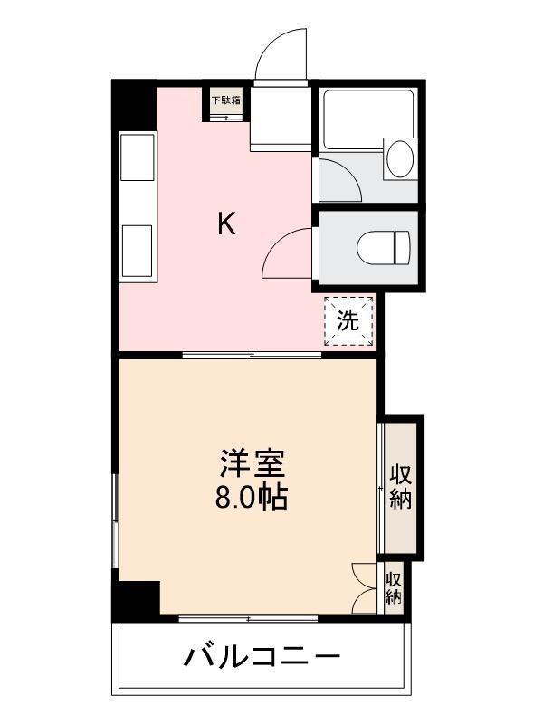 エーブル志度(1DK/5階)の間取り写真