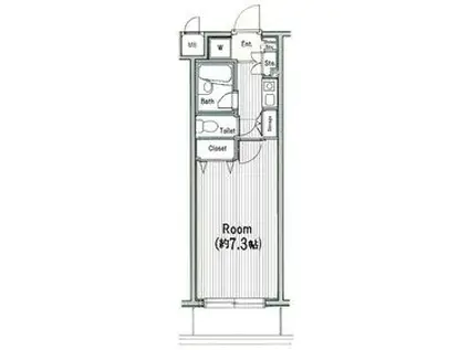 ガラ・ステージ目白(1K/2階)の間取り写真
