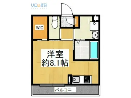 P-スマイルカーサ(ワンルーム/1階)の間取り写真