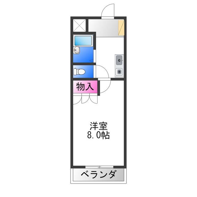 メゾンなか(1K/1階)の間取り写真