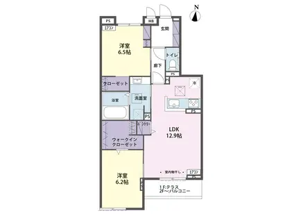 スカイタウン参番館(2LDK/3階)の間取り写真