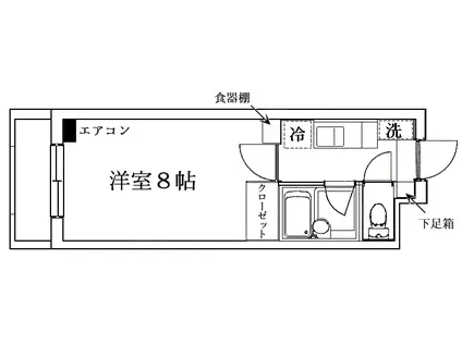 スカイハイム諏訪川原(1K/1階)の間取り写真