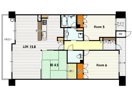 ジ・アーバネックス京都二条(3LDK/3階)の間取り写真