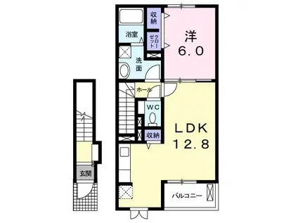 サンシャインハウス(1LDK/2階)の間取り写真