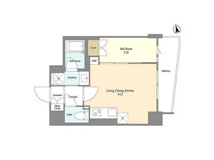 フレシア赤塚新町(1LDK/5階)の間取り写真