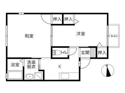 メゾンマルス(2K/1階)の間取り写真