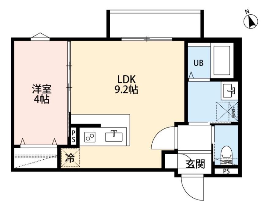 ROBOT HOME 検見川II(1LDK/2階)の間取り写真