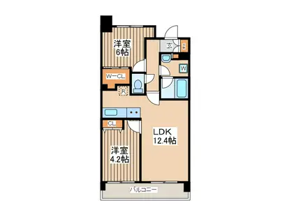 プライムメゾン武蔵野の杜(2LDK/3階)の間取り写真