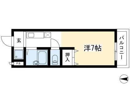 グランビィア御蔭(1K/1階)の間取り写真