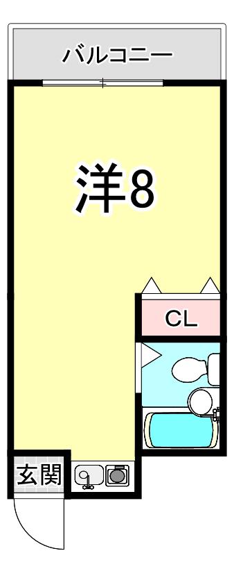 パイントーリ南郷(ワンルーム/2階)の間取り写真