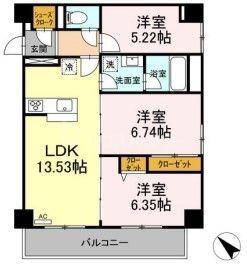 SKグランツ(2SLDK/4階)の間取り写真