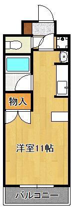 ベルガ菅原(ワンルーム/4階)の間取り写真