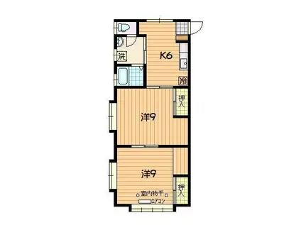 サンパレス天昌寺(2K/2階)の間取り写真