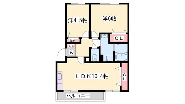 ヒューマンプレイス(2LDK/3階)の間取り写真