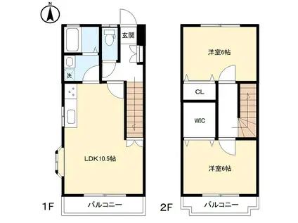 サンヒルズIII(2LDK/1階)の間取り写真