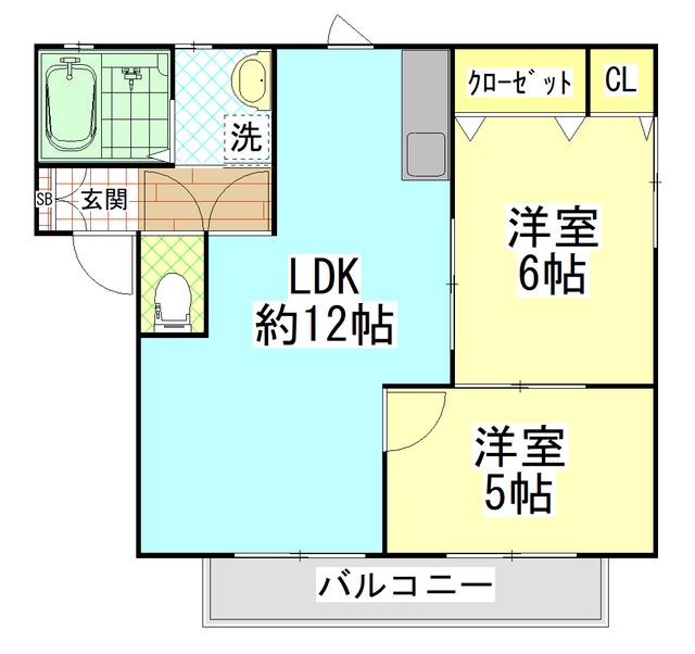 カホルール花園(2LDK/1階)の間取り写真
