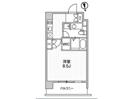 アーデン麻布十番(1K/6階)の間取り写真