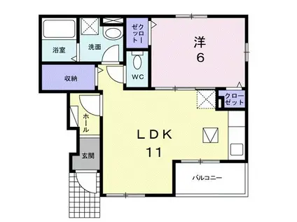 ベル アンジュ SN(1LDK/1階)の間取り写真