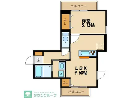 フロリナパーク(1LDK/1階)の間取り写真
